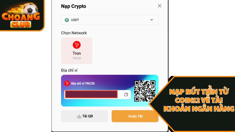 Hướng Dẫn Hình Thức Nạp - Rút Qua Coin12 Trên Choangclub 2 Nạp rút tiền Coin12 về tài khoản